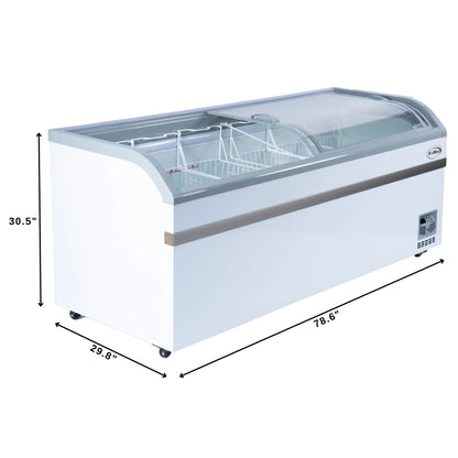2026 NEW 65 Inch Manual Defrost Island Chest Freezer 16 cu. ft. Capacity in White