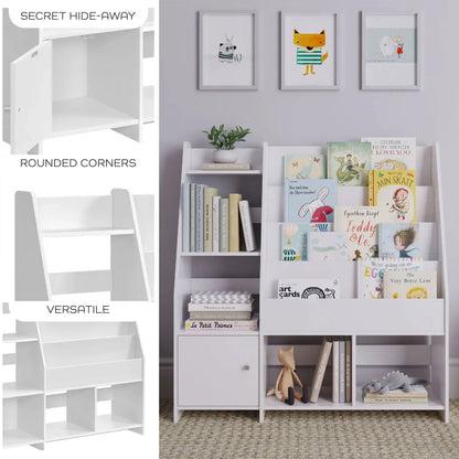 2026 NEW Sturdis Kids Toy Storage Organizer With Bookshelf and White Bins