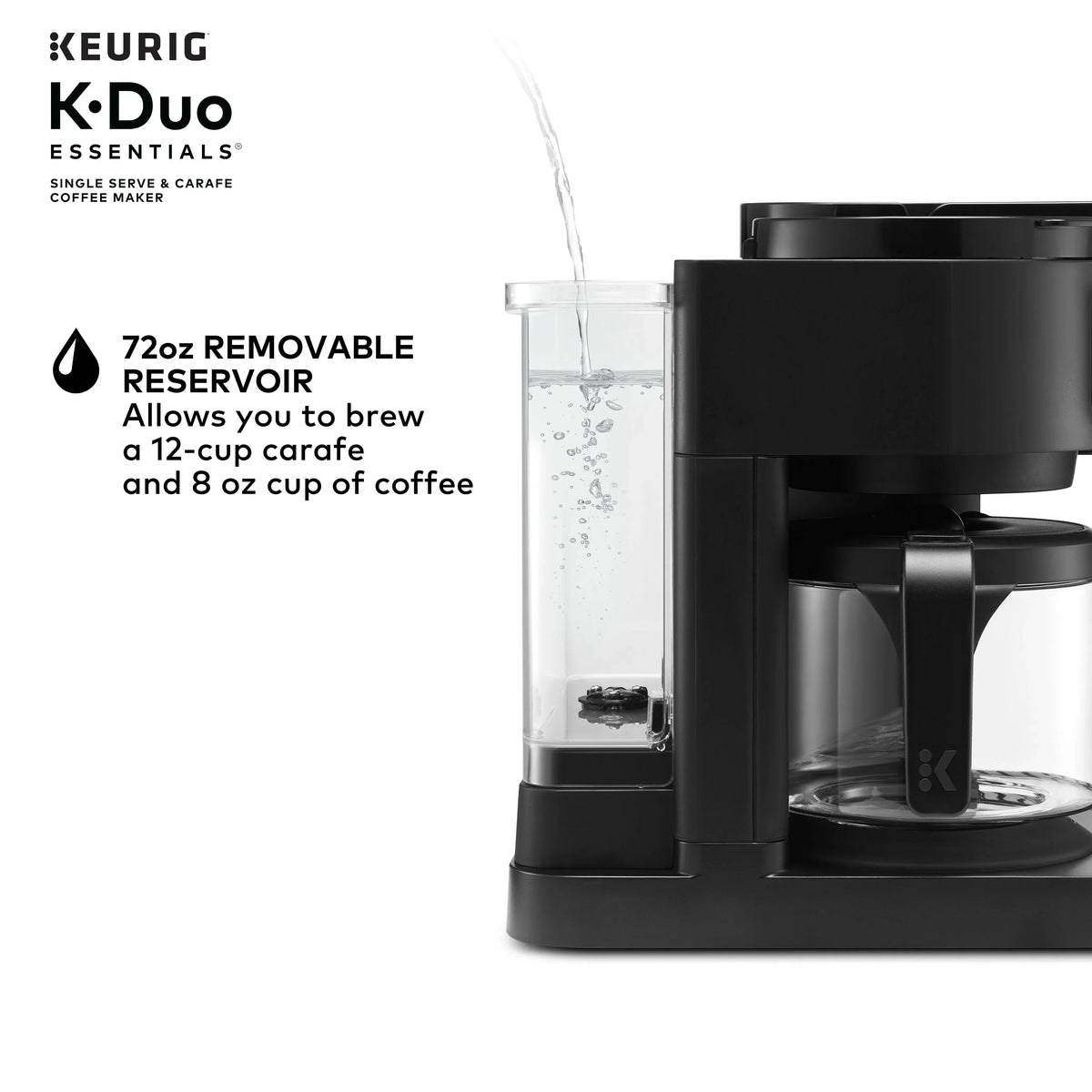 2026 NEW Keurig K-Duo Essentials, Hot & Iced Single-Serve K-Cup Pod Coffee Maker & Carafe, Moonlight Grey