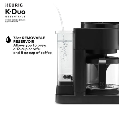 2026 NEW Keurig K-Duo Essentials, Hot & Iced Single-Serve K-Cup Pod Coffee Maker & Carafe, Moonlight Grey