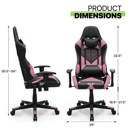 2026 NEW Magshion Ergonomic Gaming Chair, Comfortable Gaming Chair, Computer Chair Leather Desk Chair Adjustable Swivel Gaming Office Chair, Blue