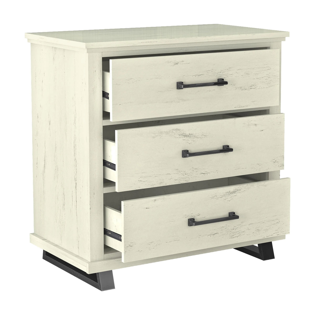 2026 NEW FESTIVO 32 inch Wide 3-Drawer Bedroom Nightstand with Elevated Metal Legs - Beige