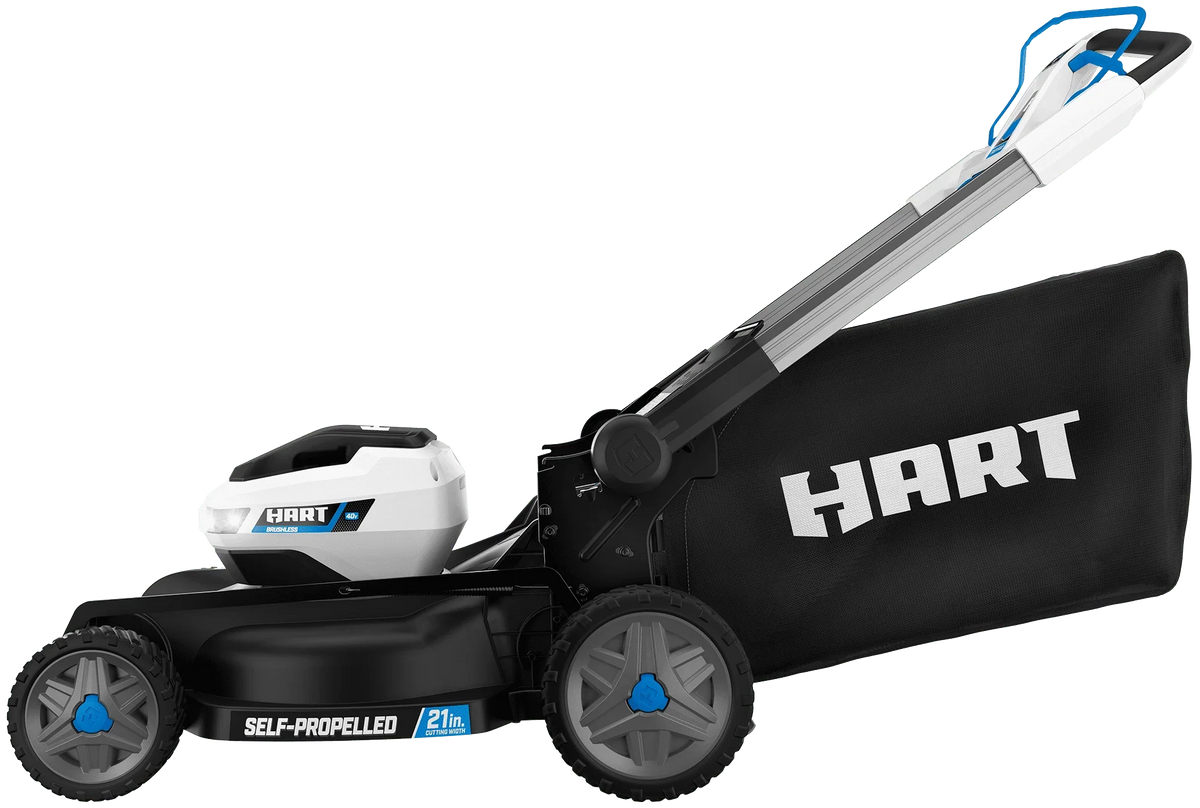 2026 NEW HART 40-Volt 21-inch Supercharge 3-in-1 Self-Propelled Mower Kit, (2) 6.0Ah Lithium-Ion Batteries