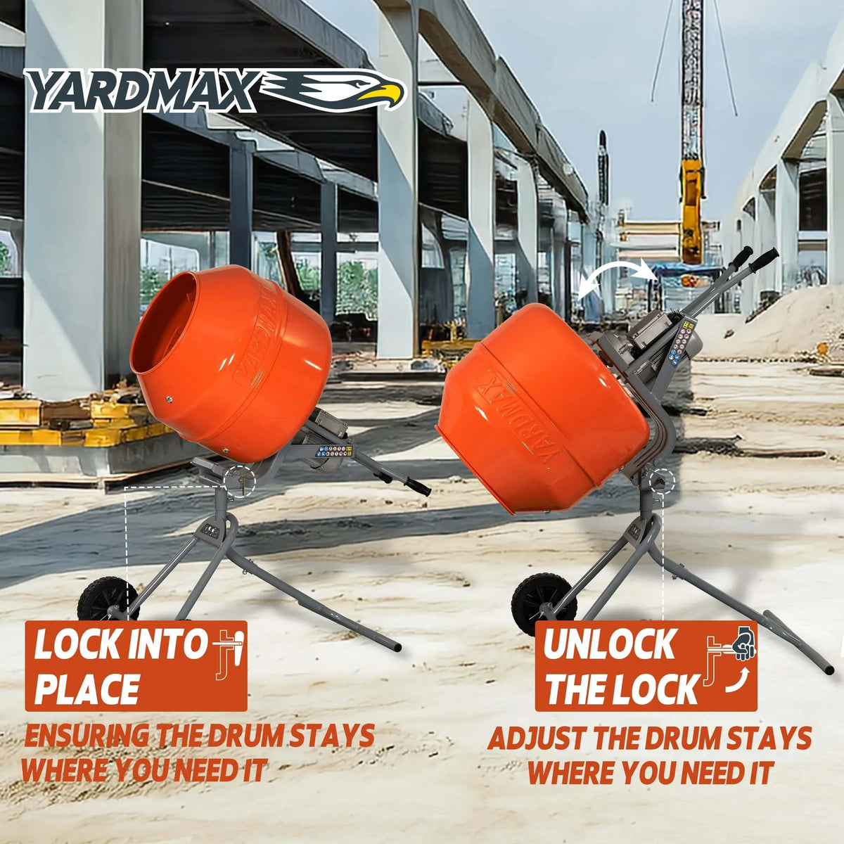 2026 NEW YARDMAX YM0146 5.0 cu ft CONCRETE MIXER