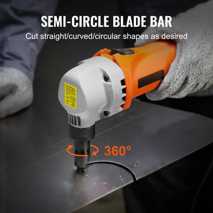 2026 NEW KFFKFF Sheet Metal Nibbler, 550W Powerful 2200 RPM High Speed, 360 Degree Rotation Electric Nibbler Metal Cutter