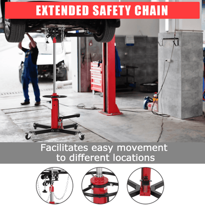 2026 NEW 1100 lb Hydraulic Transmission Jack with 360° Wheels, Telescoping Lift 34"-68" for Garage, Heavy-Duty Transmission Stand