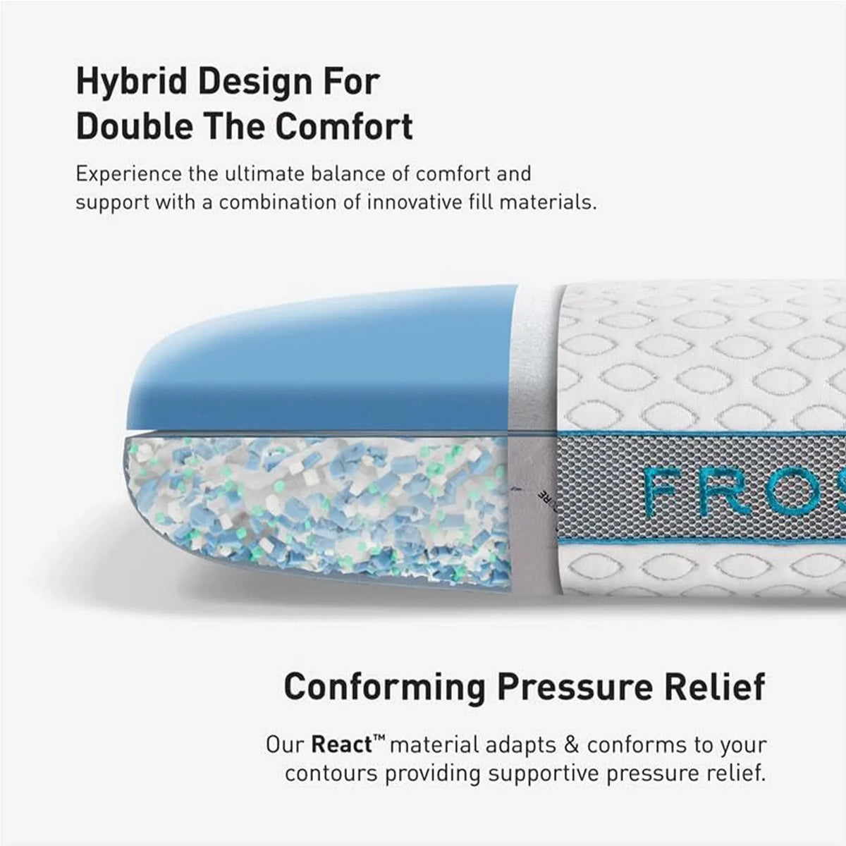 2026 NEW Bedgear Frost Performance Pillow - Size 3.0 - Cooling Bed Pillow for Hot Sleepers - Medium Firmness Pillow for All Sleep Positions, Hypoallergenic