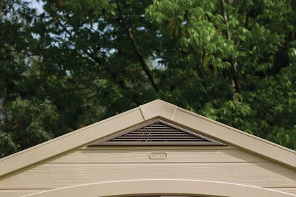 2026 NEW Keter Factor 8 x 11 Foot All Weather Resin Outdoor Storage Shed, Taupe