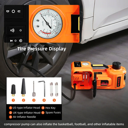 2026 NEW SZTAA Electric Car Jack Lift with Air Compressor and Emergency Hammer 5 Ton/11023 lbs Hydraulic Jack for SUV Sedan Truck Change Tires Garage Repair