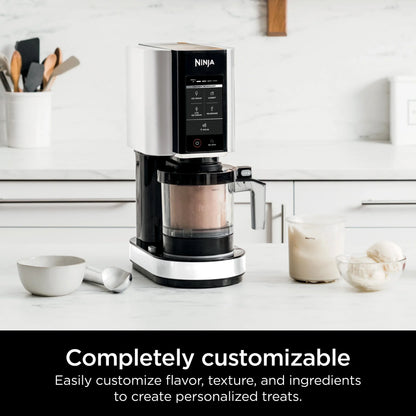 2026 NEW Ninja CREAMi Ice Cream Maker, for Gelato, Mix-ins, Milkshakes, Sorbet, Smoothie Bowls & More, 5 One-Touch Programs, with (2) 16 oz Pint Containers & Lids, Perfect for Kids, White, NC300WH