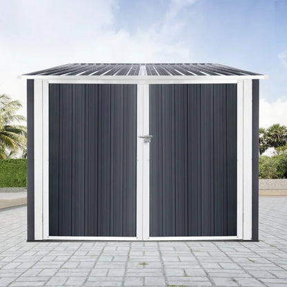 2026 NEW 6.3' x 6.1' Outdoor Storage Shed Clearance, Metal Outdoor Storage Cabinet with Double Lockable Doors, Waterproof Tool Shed, Stores 4 Bikes, Backyard Shed for Garden, Patio, Lawn