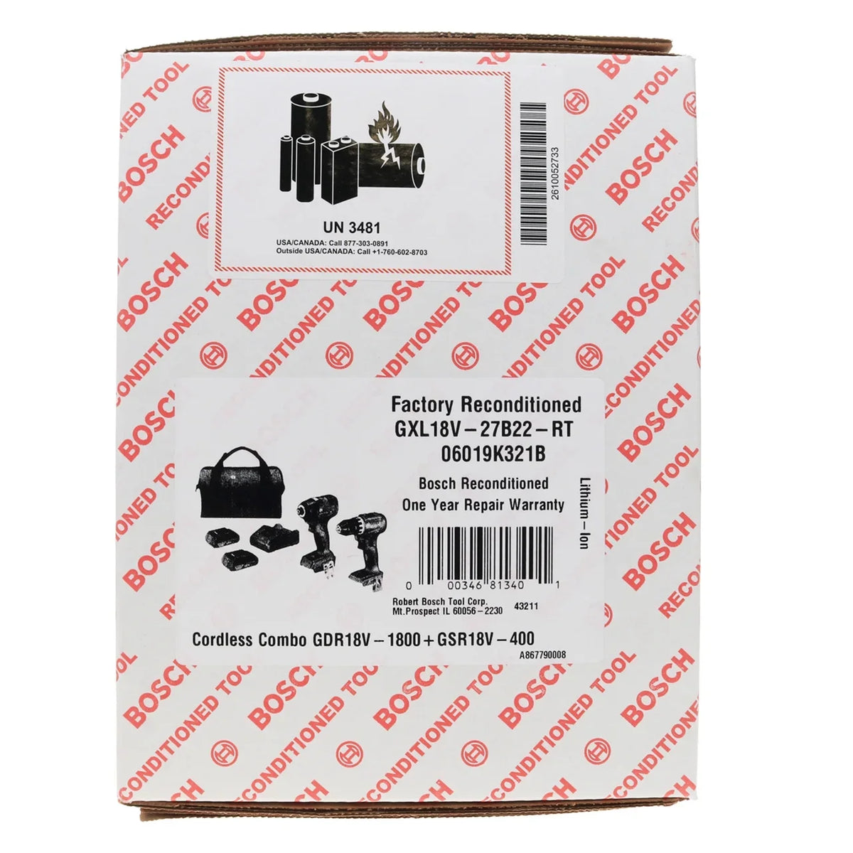 2026 NEW Restored Bosch GXL18V-27B22-RC 18V 2-Tool Combo Kit (Refurbished)