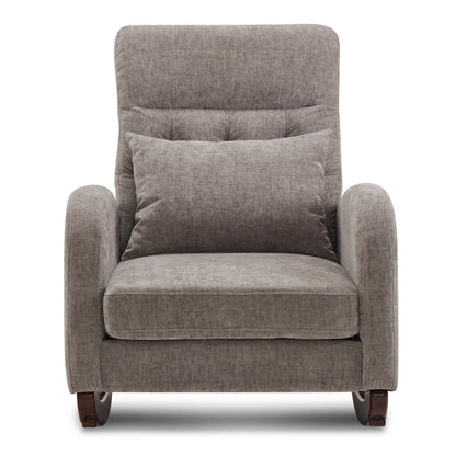 2026 NEW Ktaxon Rocking Accent Chair Glider Reading Chair Comfy Teddy Velvet Upholstered Single Sofa Rocker for Living Room, Nursery, Bedroom Beige