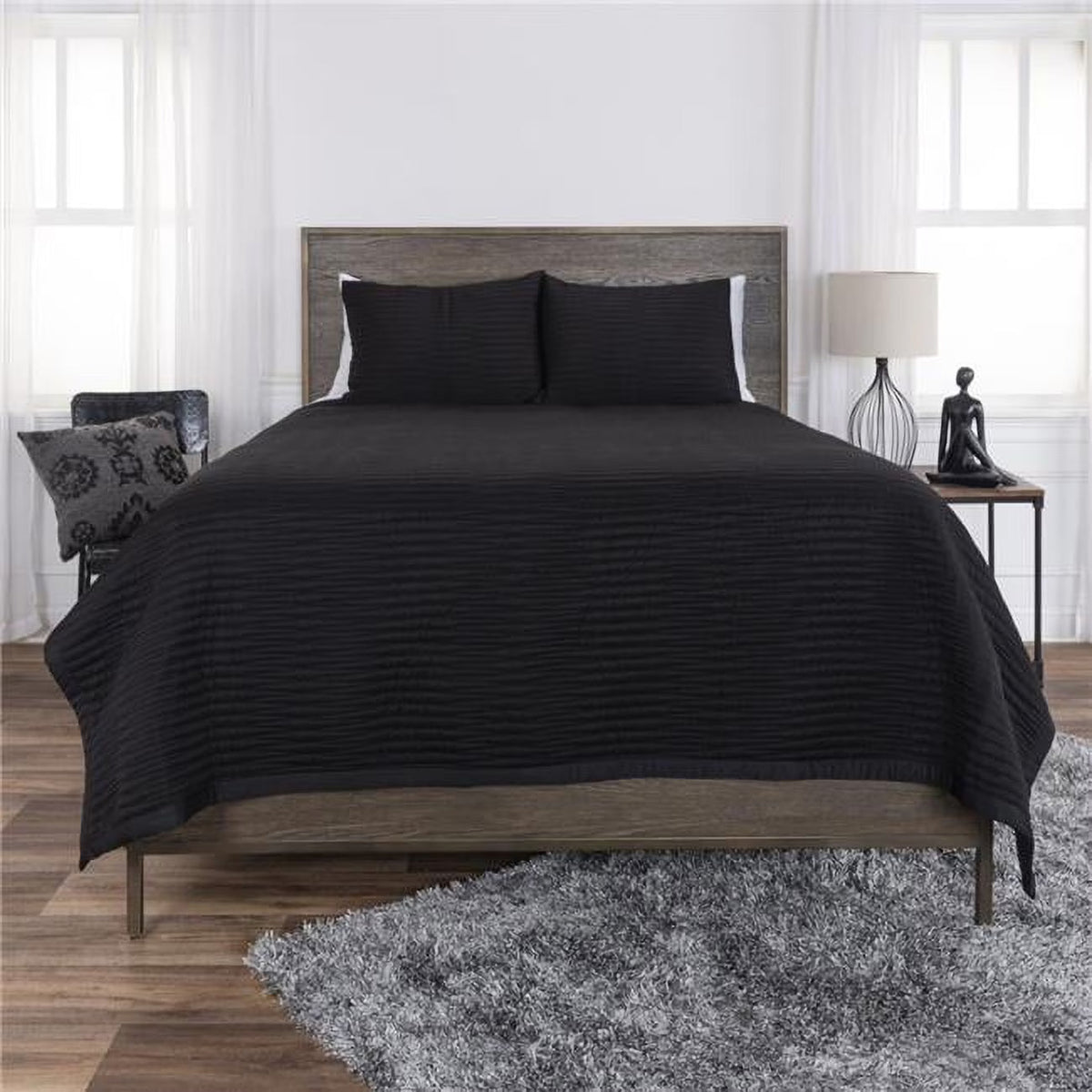 2026 NEW Black Queen Size Microfiber 300 Thread Count Machine Washable Down Alternative Comforter