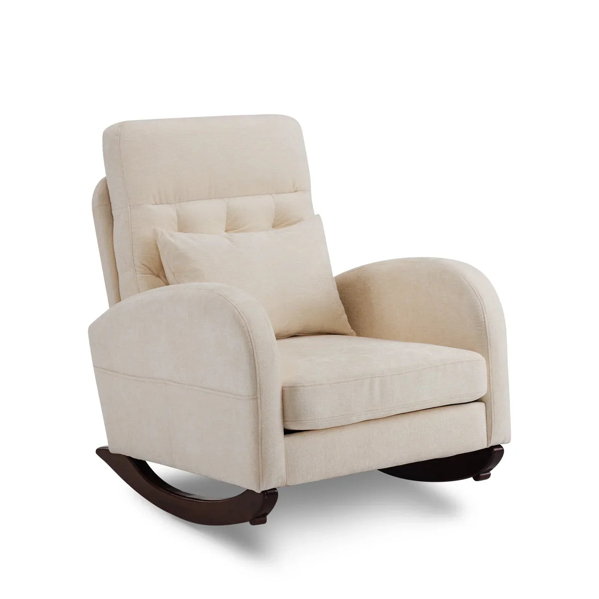 2026 NEW Ktaxon Rocking Accent Chair Glider Reading Chair Comfy Teddy Velvet Upholstered Single Sofa Rocker for Living Room, Nursery, Bedroom Beige