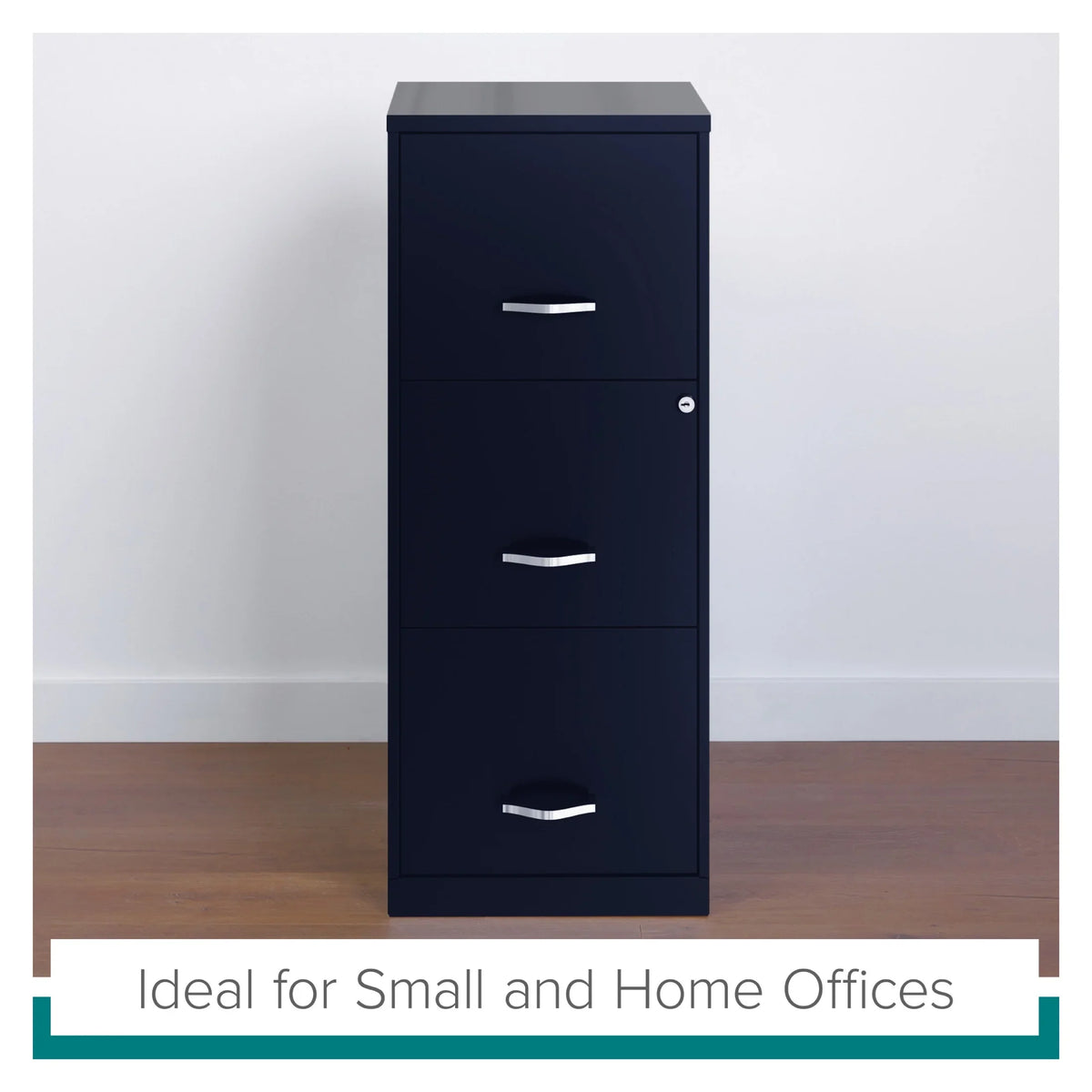 2026 NEW Space Solutions 18" Deep 3 Drawer Smart Letter Width Vertical File Cabinet, Navy