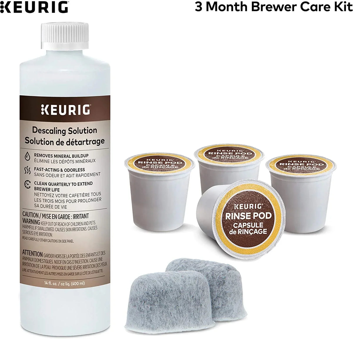 2026 NEW Keurig K-Elite Coffee Maker, Single Serve K-Cup Pod Coffee Brewer, With Iced Coffee Capability & 3-Month Brewer Maintenance Kit Includes Descaling Solution, Water Filter Cartridges & Rinse Pods