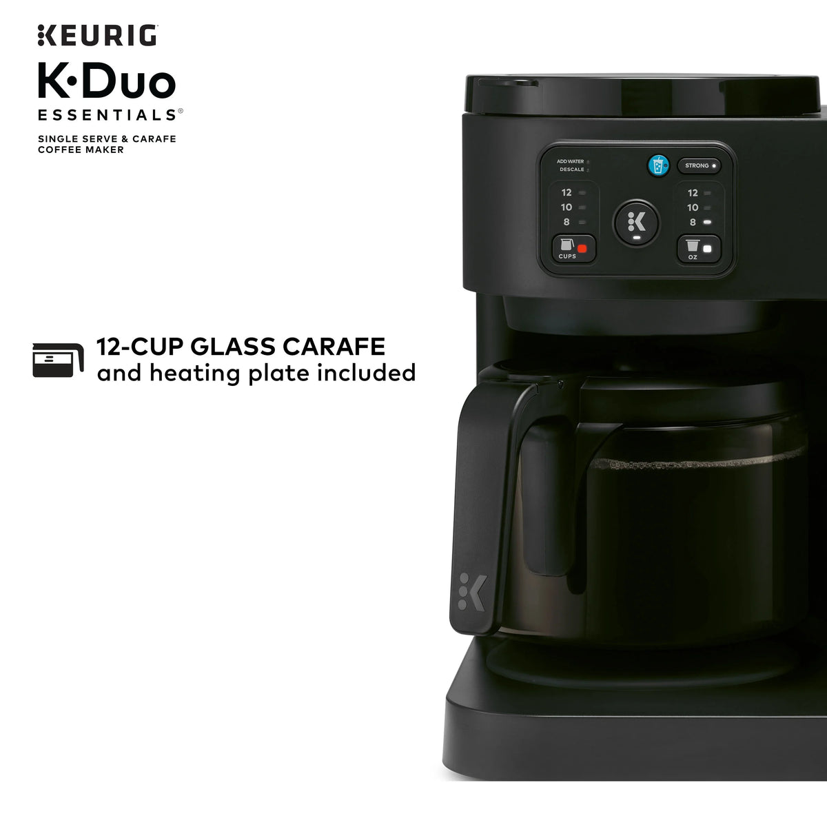 2026 NEW Keurig K-Duo Essentials, Hot & Iced Single-Serve K-Cup Pod Coffee Maker & Carafe, Moonlight Grey