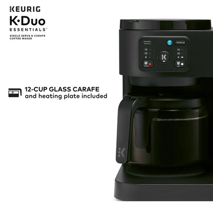 2026 NEW Keurig K-Duo Essentials, Hot & Iced Single-Serve K-Cup Pod Coffee Maker & Carafe, Moonlight Grey