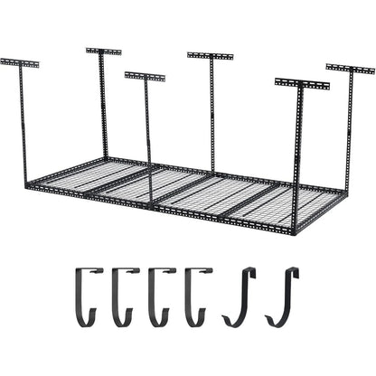 2026 NEW Pinypikaka 4'x8' Overhead Garage Storage Rack, 22"-40" Height Adjustable Ceiling Storage Rack 660lbs Weight Capacity