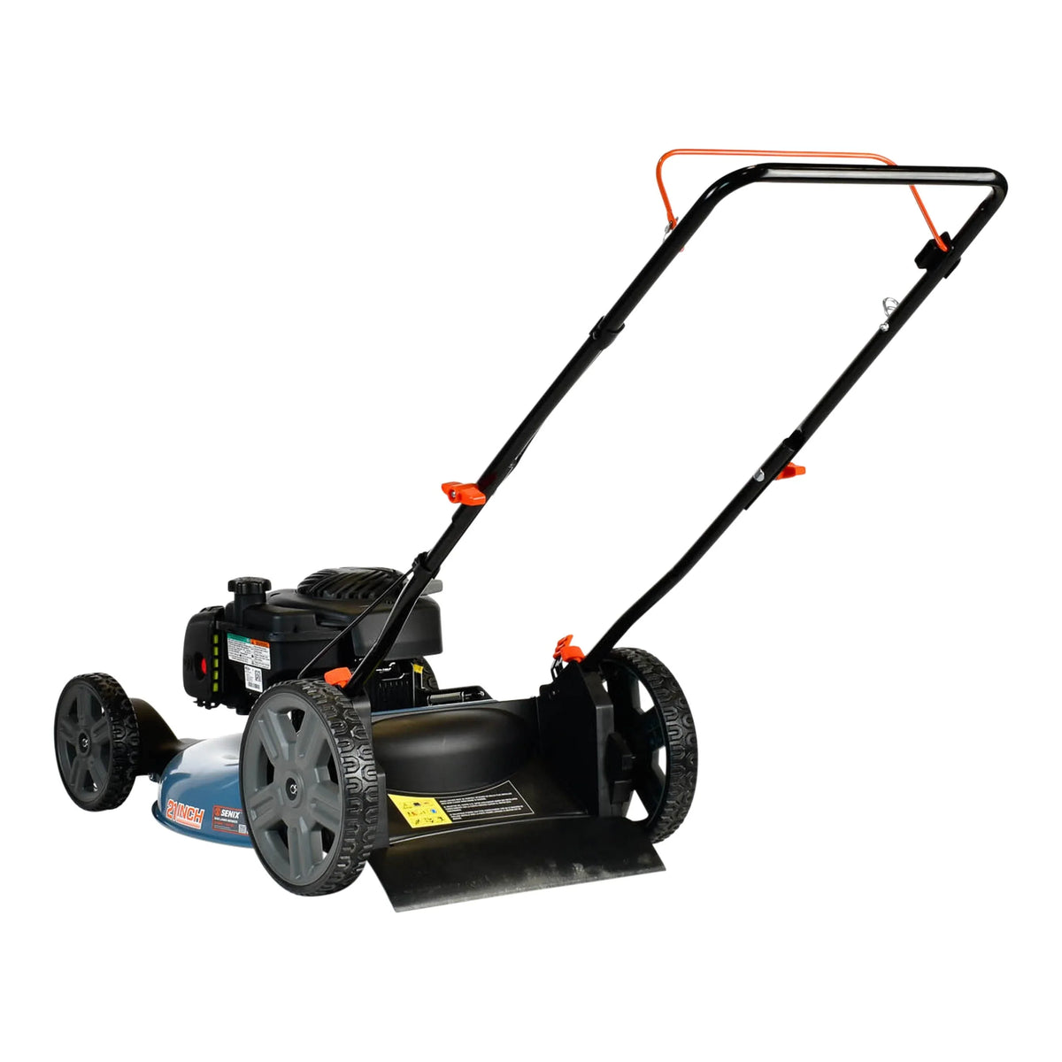2026 NEW SENIX Gas Lawn Mower, 21-Inch, 125 cc 4-Cycle Briggs & Stratton Engine, 2-In-1 Push Lawnmower, 6-Position Height Adjustment with 11-Inch Rear Wheels, LSPG-M4, Blue