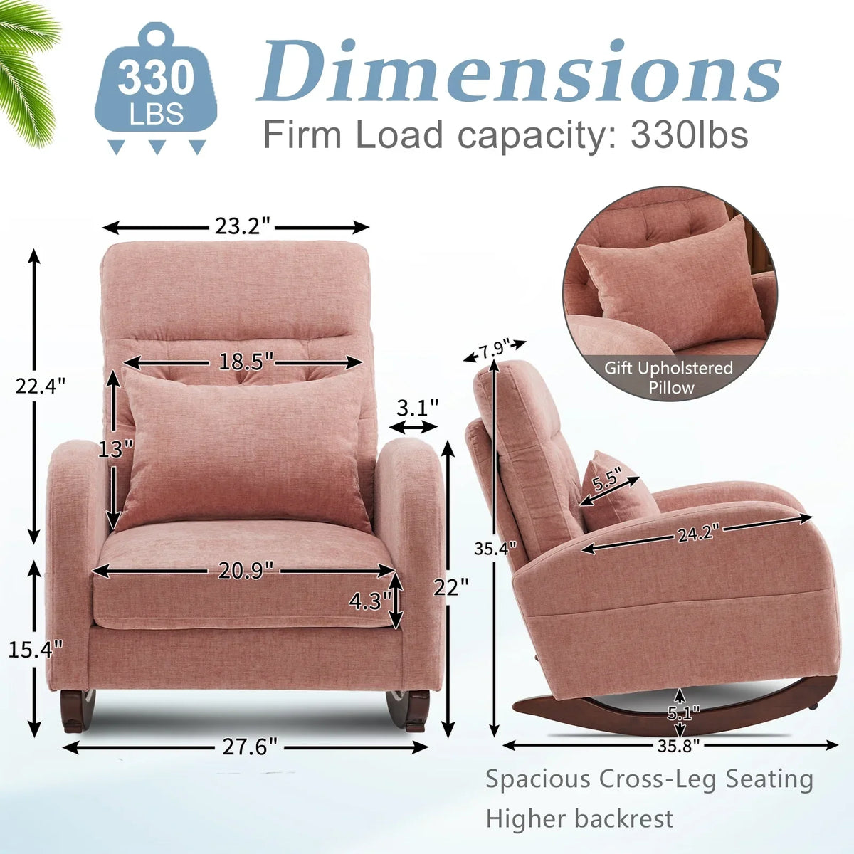 2026 NEW Ktaxon Rocking Accent Chair Glider Reading Chair Comfy Teddy Velvet Upholstered Single Sofa Rocker for Living Room, Nursery, Bedroom Beige