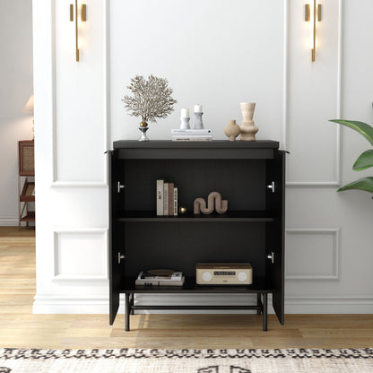 2026 NEW Vivvoo 30" Wood Nightstand Fluted Door Accent Cabinet