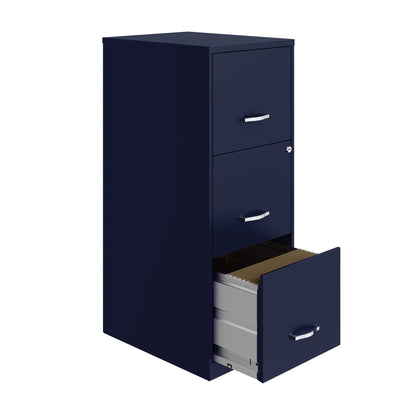 2026 NEW Space Solutions 18" Deep 3 Drawer Smart Letter Width Vertical File Cabinet, Navy