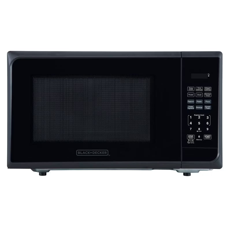 2026 NEW 1.1 cu ft 1000W Microwave Oven - Stainless Steel Black: Countertop, Child Lock, 6 One-Touch Settings