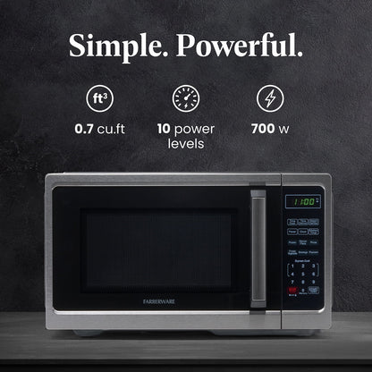 2026 NEW Farberware Classic 0.9 Cu. Ft 900-Watt Microwave Oven, Stainless Steel