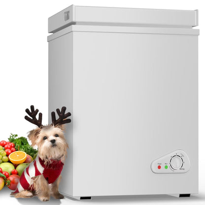 2026 NEW TABU Chest Freezer, 7.0 Cu Ft Deep Freezer with Adjustable Temperature, Compact Freezer with Top Open Door (White)