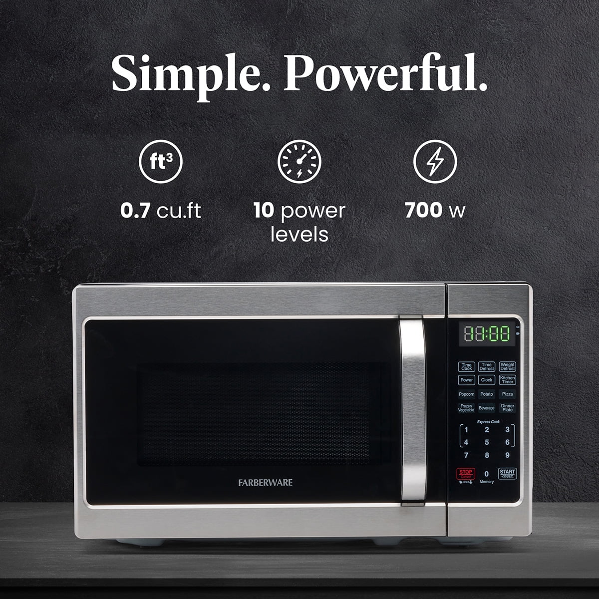 2026 NEW Farberware 1.1 Cu. Ft. 1000-Watt Compact Microwave Oven, Black