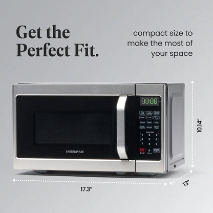 2026 NEW Farberware 1.1 Cu. Ft. 1000-Watt Compact Microwave Oven, Black