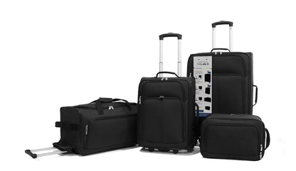 2026 NEW Protege 4-Piece Softside Luggage Set, Black