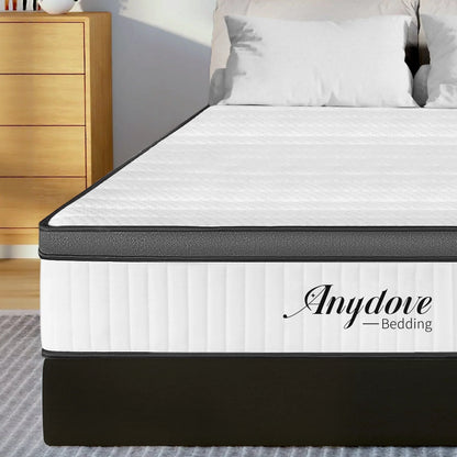 2026 NEW Queen Mattress 10 inch, Hybrid Queen Size Mattress in a Box, Upgrade Innerspring Mattress Queen for Pressure Relief, Medium Firm