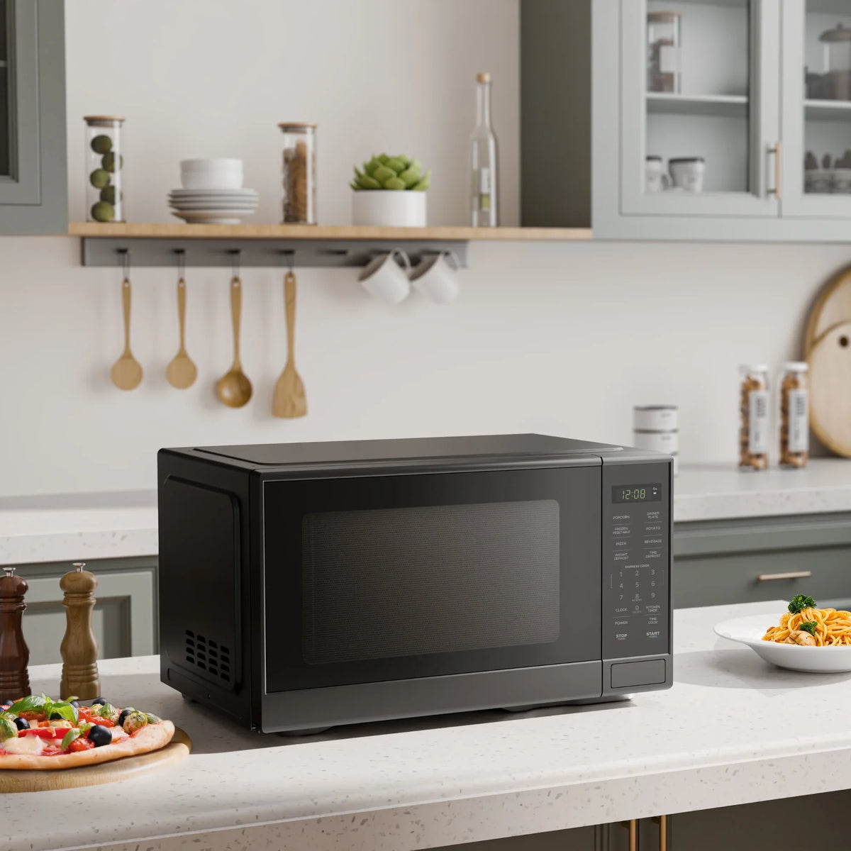 2026 NEW Mainstays 1.1 Cu. ft Microwave Oven in Black
