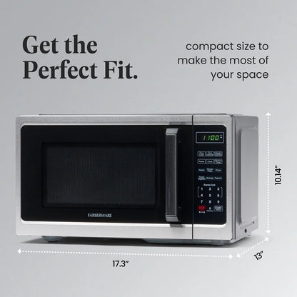 2026 NEW Farberware Classic 0.9 Cu. Ft 900-Watt Microwave Oven, Stainless Steel