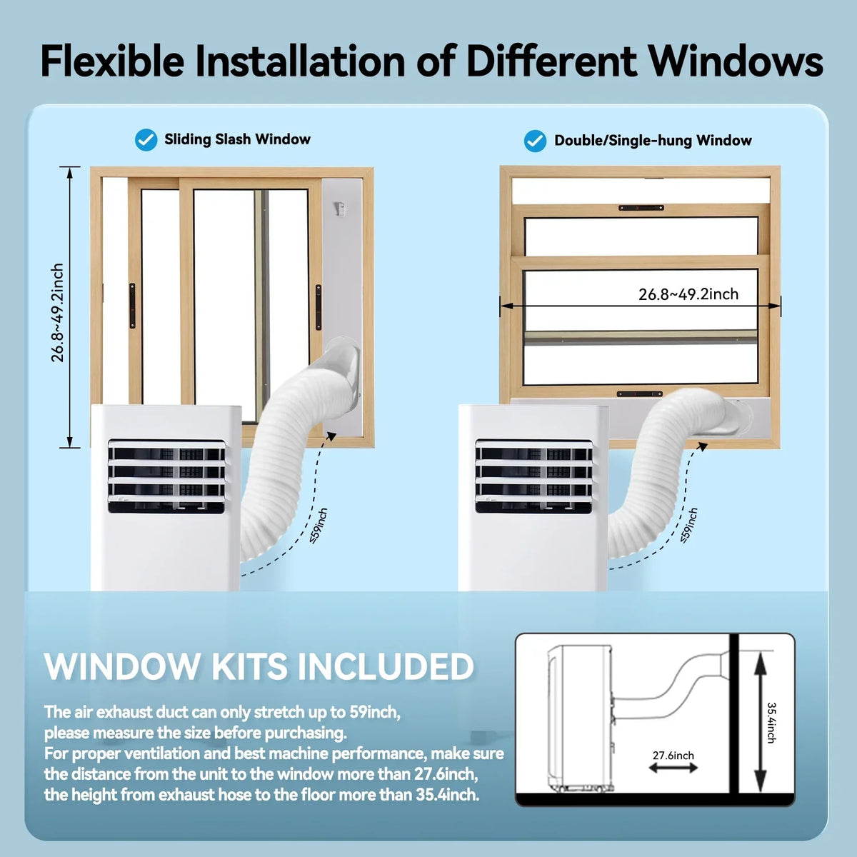 2026 NEW Bapipro 10,000 BTU Smart Portable AC - WiFi/Remote, 4-in-1 for 300 Sq.Ft, 24H Timer, Window Kit, "55dB, ETL Certified