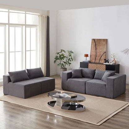 2026 NEW 104-Inch Corduroy Modular L Shaped Sectional Sofa,Luxury Floor Couch Set,Upholstered Indoor Furniture,Foam-Filled Compressed Sofa for Living Room,Bedroom,4 PC Free Combination
