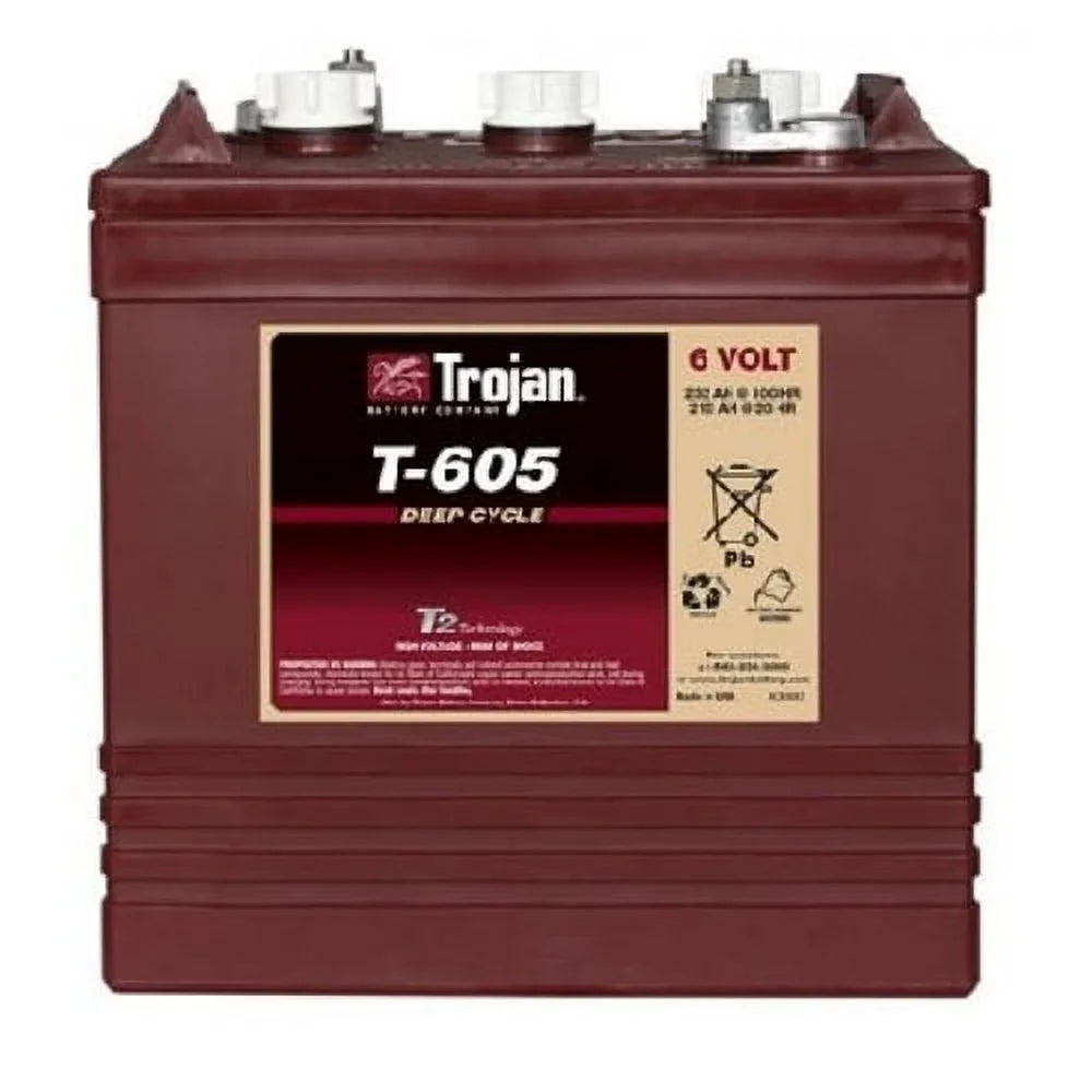 2026 NEW Trojan T-605 6V 210Ah Flooded Lead Acid GC2 Deep Cycle Battery x6