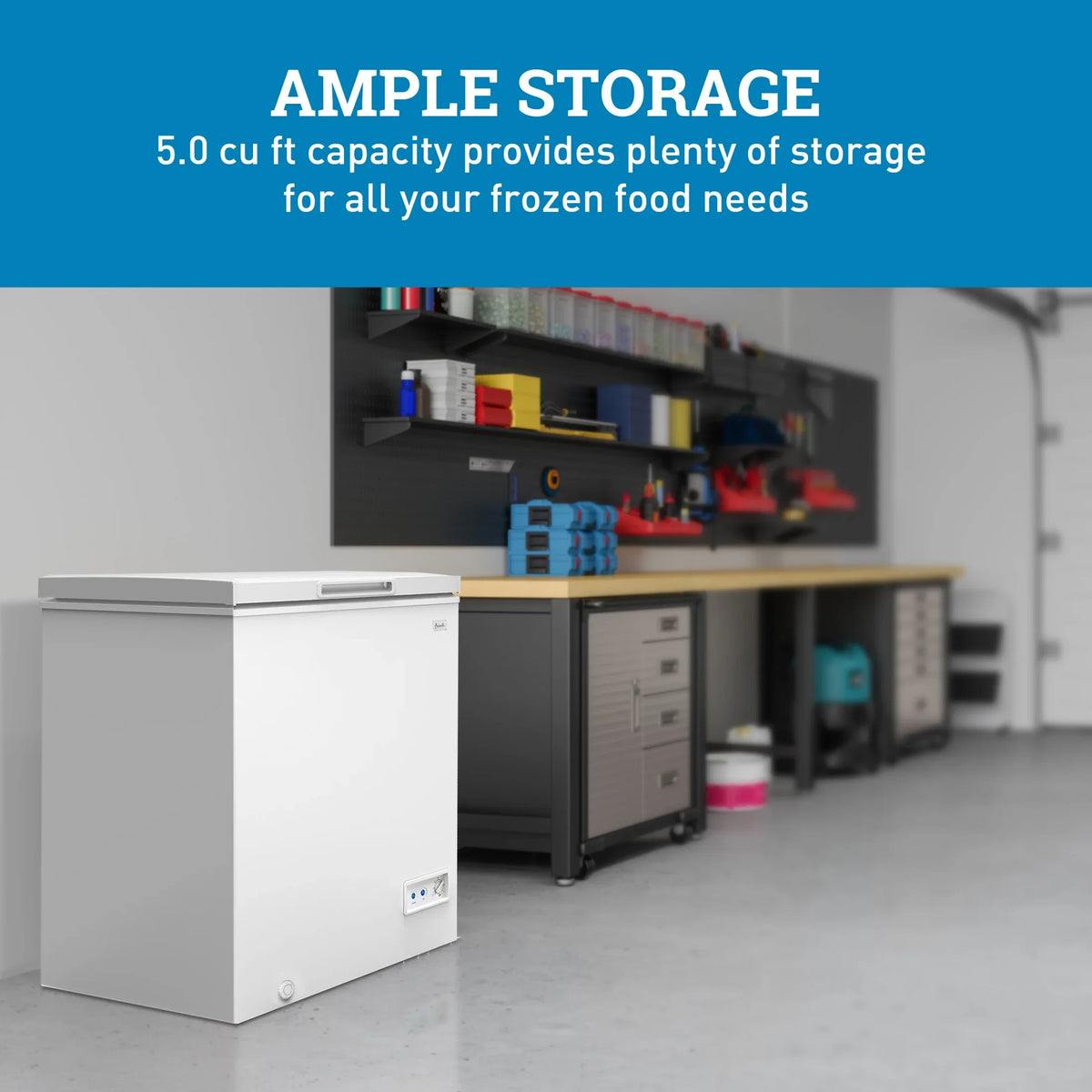 2026 NEW Avanti Garage Ready 5.0 Cu. Ft. Chest Freezer, White (CF5F0W)