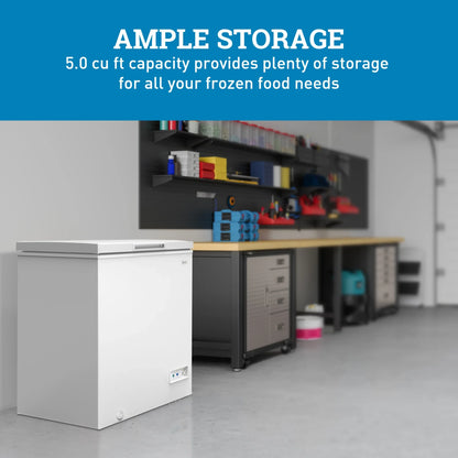 2026 NEW Avanti Garage Ready 5.0 Cu. Ft. Chest Freezer, White (CF5F0W)