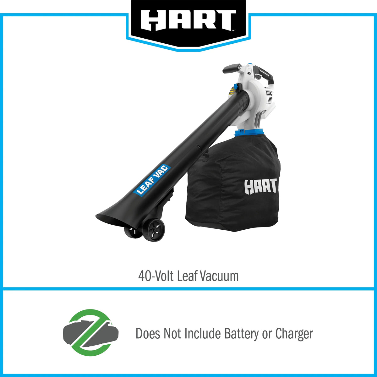 2026 NEW HART 40V Cordless Leaf Vacuum Kit, (1) 4.0Ah Lithium-Ion Battery
