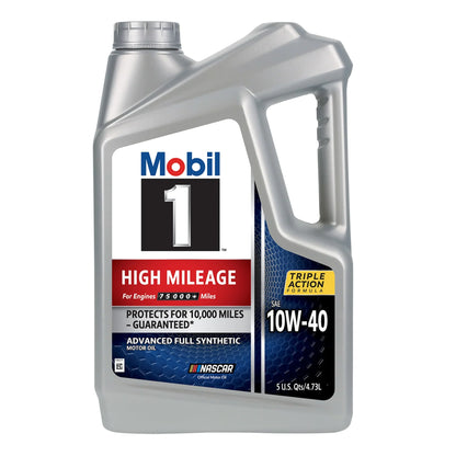 2026 NEW Mobil 1 High Mileage Full Synthetic Motor Oil 10W-40, 5 Quart (Pack of 3)