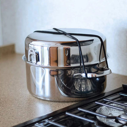 2026 NEW Camco Premium Ceramic Nesting Cookware Set- Non Stick Pans and Pots with Removable Handles, Space Efficient Excellent for RVs and Compact Kitchens