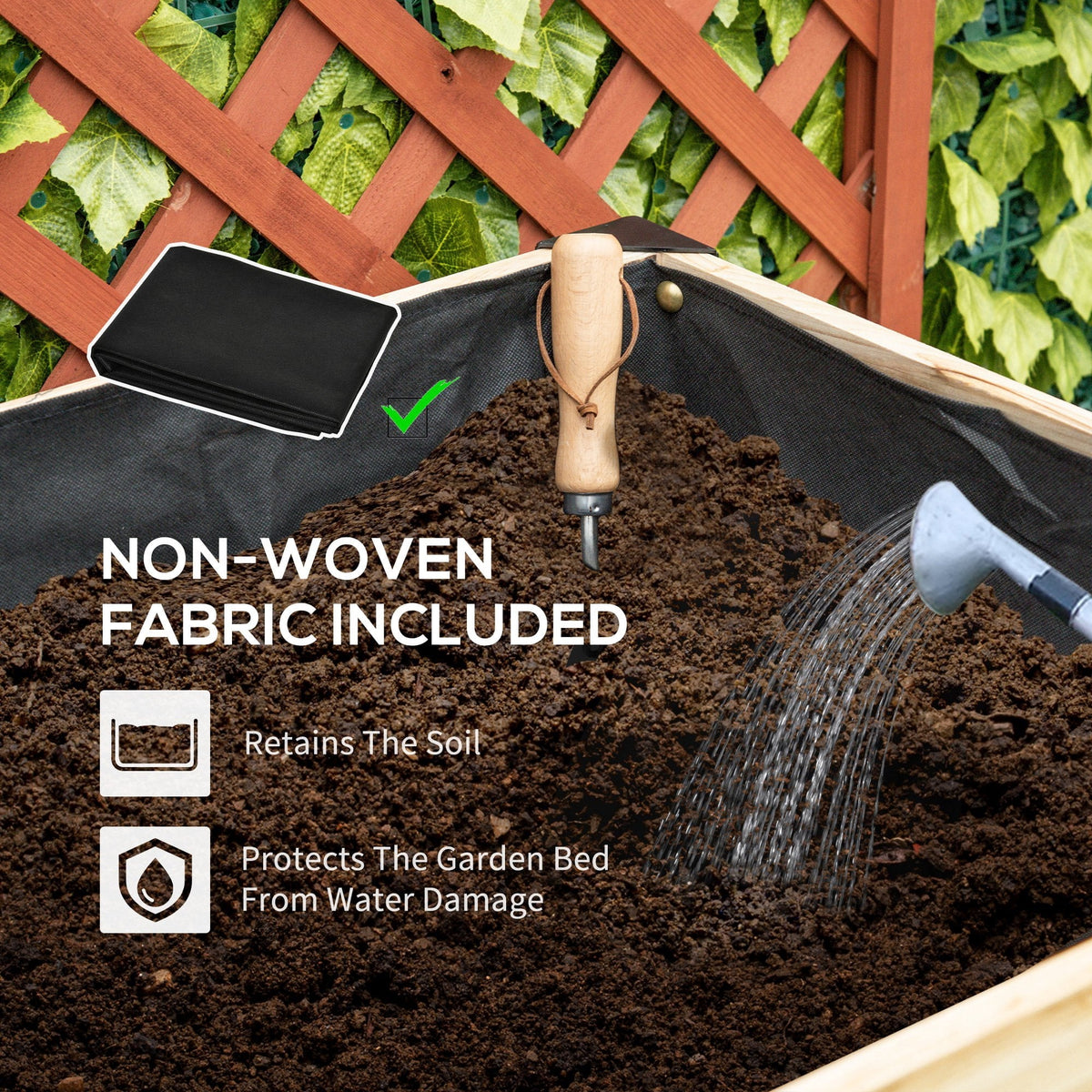 2026 NEW Outsunny Raised Garden Bed, Elevated Planter Box, 47''x24''x29'' with Legs, Metal Frame, Wooden Planter Pot for Backyard, Patio to Grow Vegetables, Herbs, and Flowers