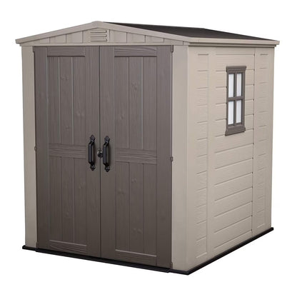 2026 NEW Keter Factor 8 x 11 Foot All Weather Resin Outdoor Storage Shed, Taupe