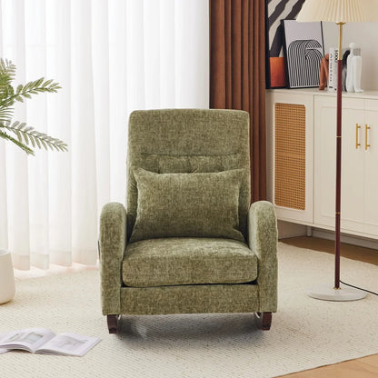 2026 NEW Ktaxon Rocking Accent Chair Glider Reading Chair Comfy Teddy Velvet Upholstered Single Sofa Rocker for Living Room, Nursery, Bedroom Beige