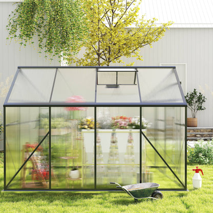 2026 NEW Asofer 6' x 4' Greenhouse for Outdoors, Aluminum Walk-in Green Houses shed with Rain Gutter and Roof Vent for Backyard