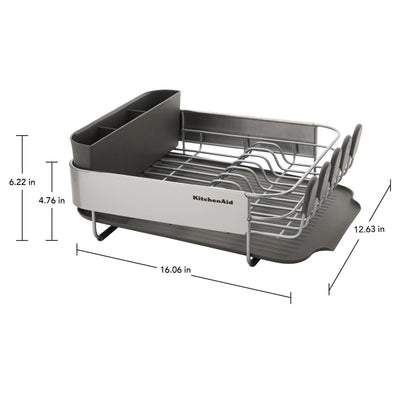 2026 NEW Kitchenaid Stainless Steel Wrap Compact Dish Rack in Satin Gray